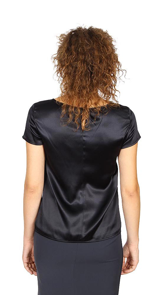 Armani Collezioni ladies shirt short sleeve without buttons RMC05T RM301 999