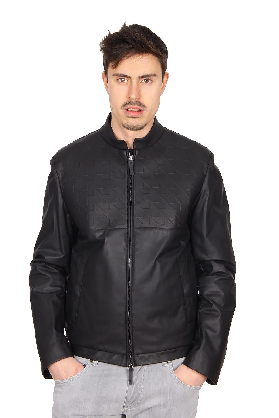 Armani Collezioni mens leather jacket SCR02P SCP02 999