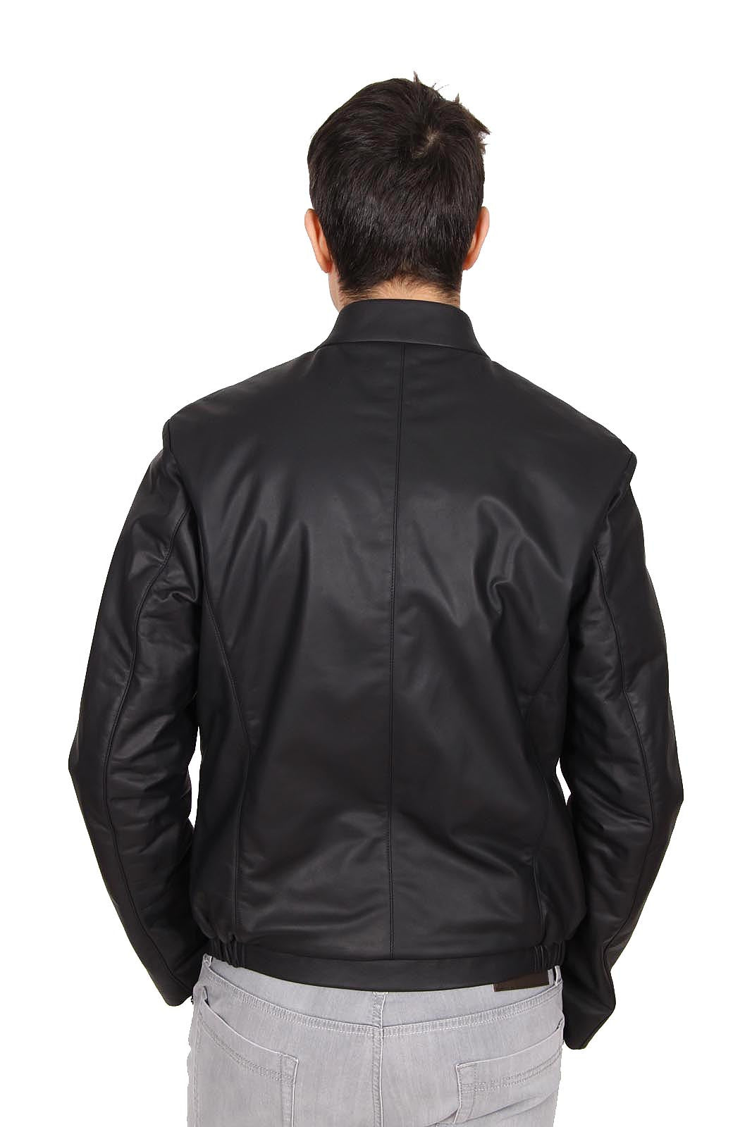 Armani Collezioni mens leather jacket SCR02P SCP02 999