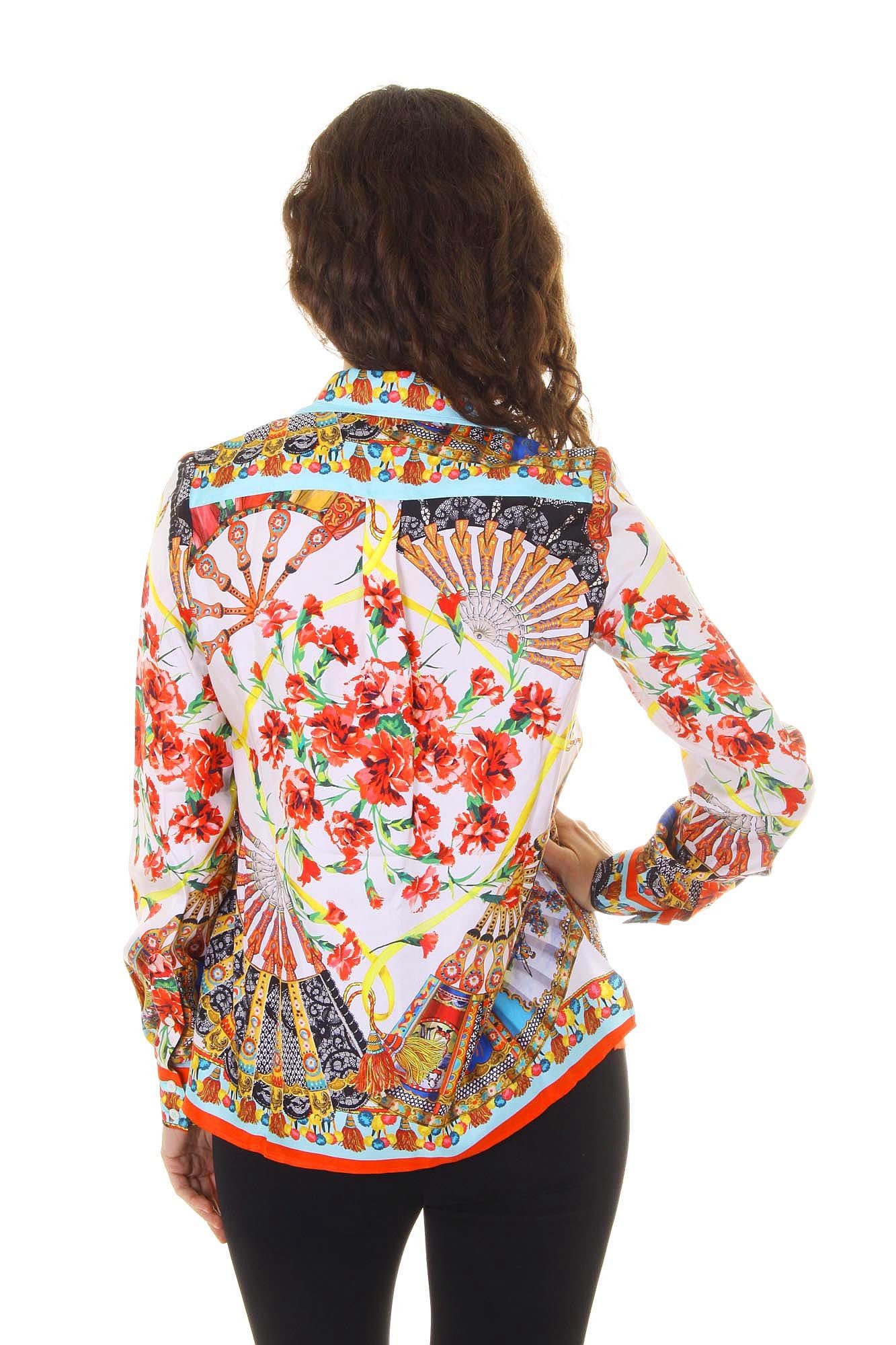 Dolce & Gabbana Carretto Siciliano ladies shirt long sleeve F5F01T FP122 X0800