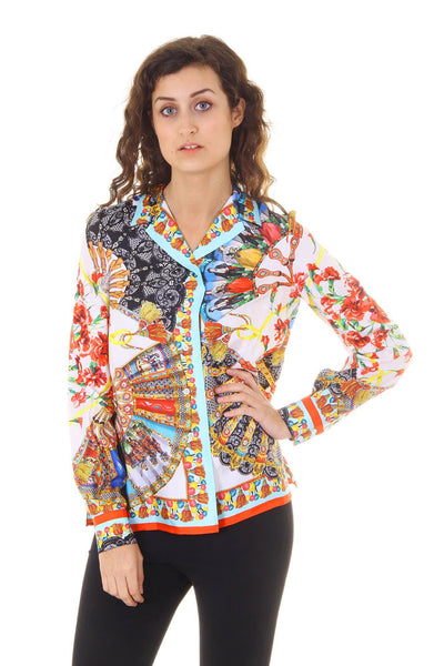 Dolce & Gabbana Carretto Siciliano ladies shirt long sleeve F5F01T FP122 X0800
