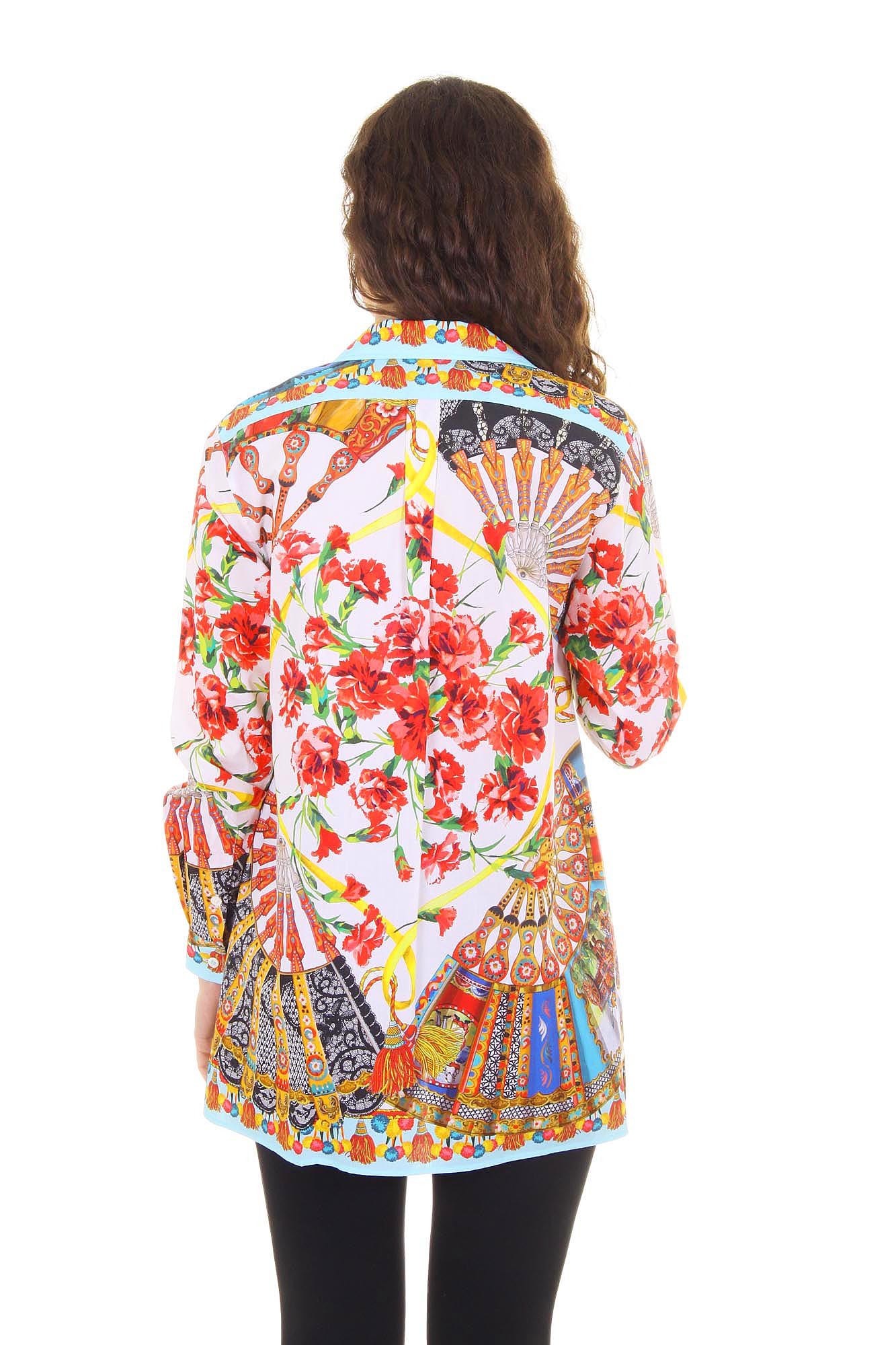 Dolce & Gabbana Carretto Siciliano ladies shirt long sleeve F5F02T FP5IJ X0800