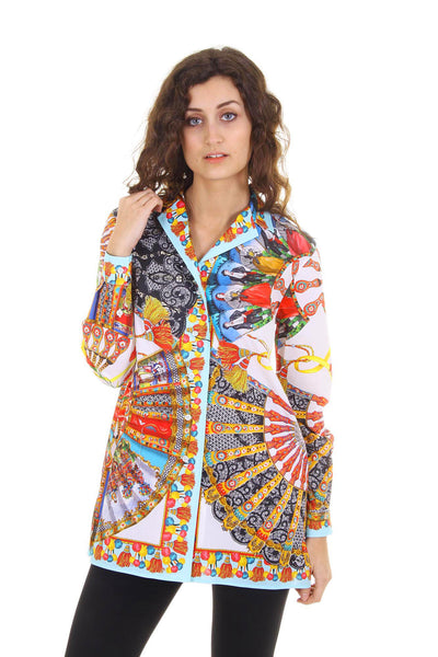 Dolce & Gabbana Carretto Siciliano ladies shirt long sleeve F5F02T FP5IJ X0800