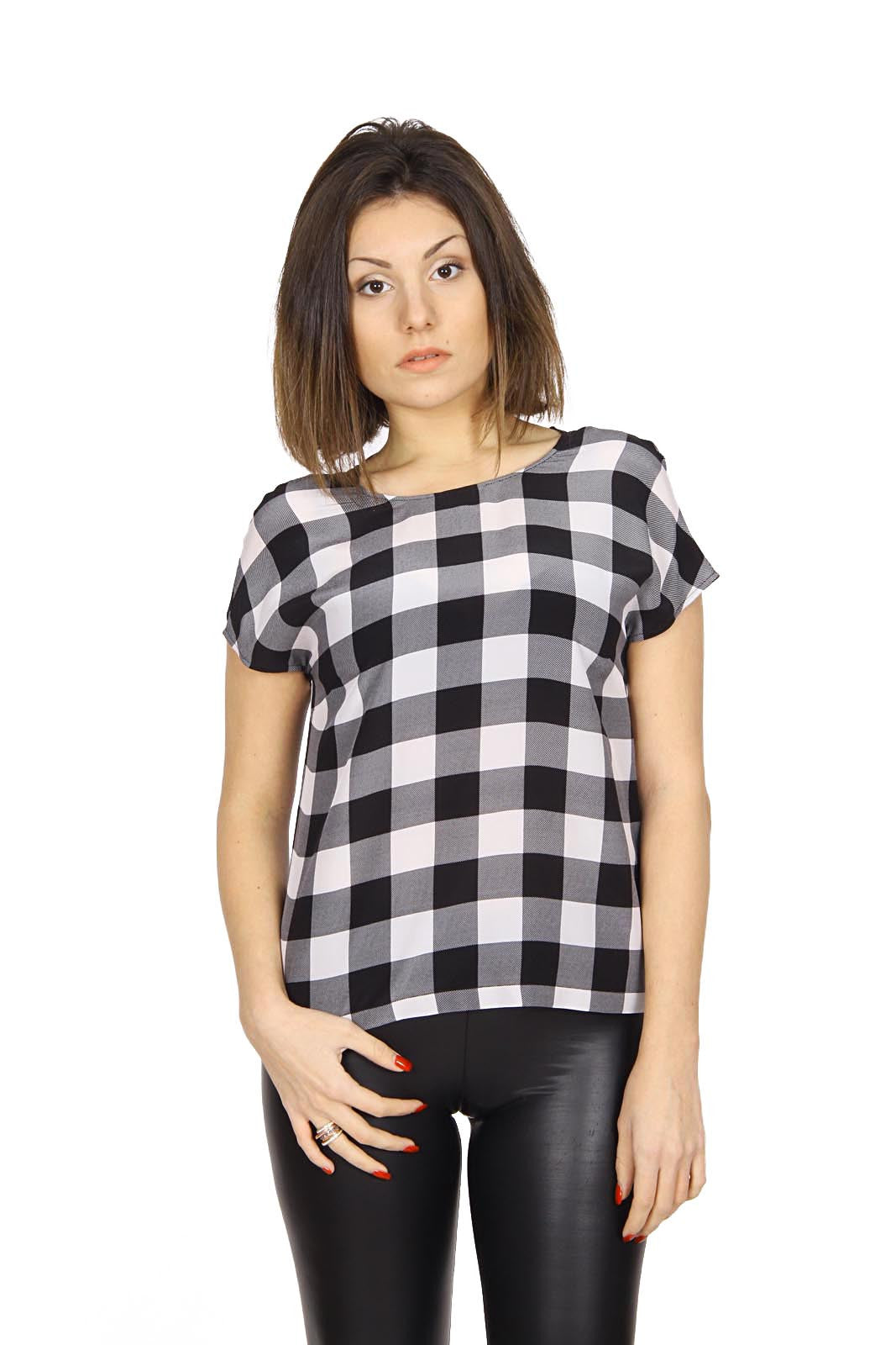 Dolce & Gabbana ladies vichy print silk crepe top F7N04T FS14E X0800.