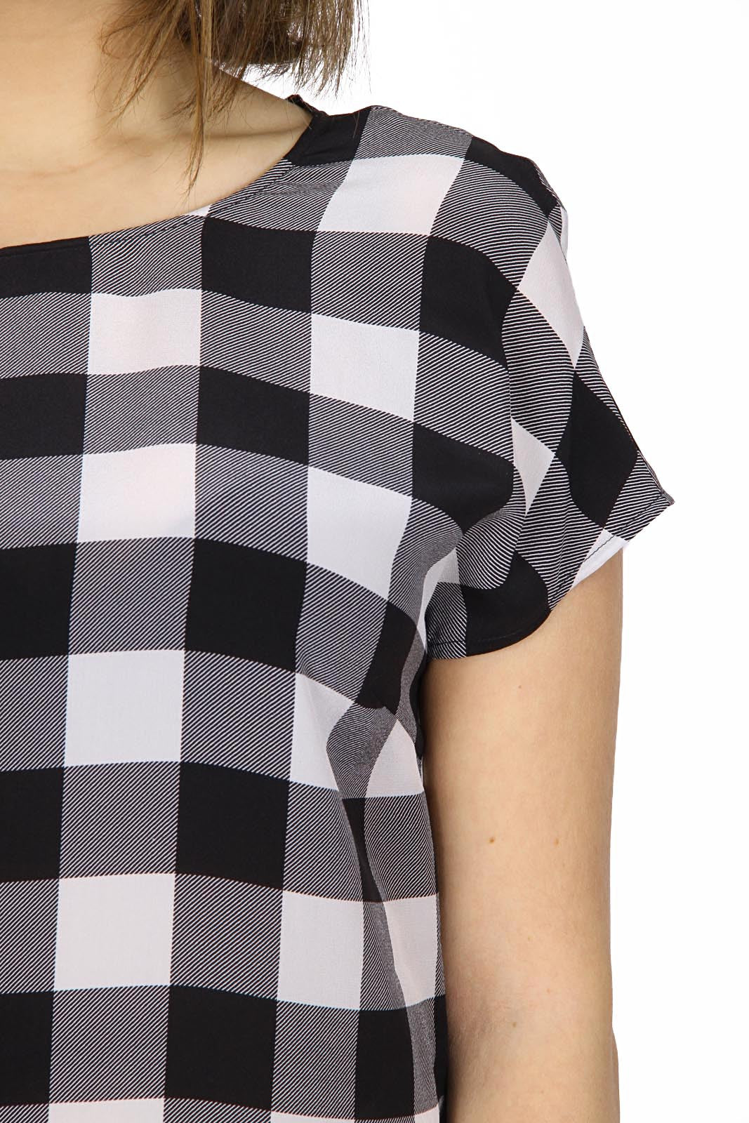 Dolce & Gabbana ladies vichy print silk crepe top F7N04T FS14E X0800.