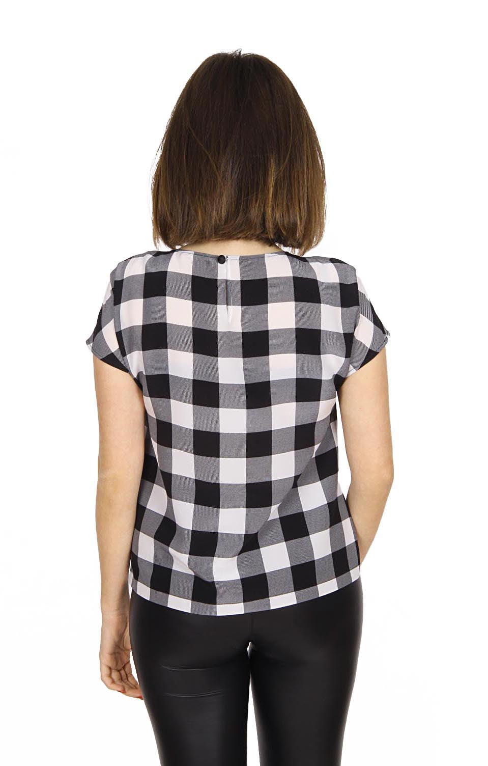 Dolce & Gabbana ladies vichy print silk crepe top F7N04T FS14E X0800.