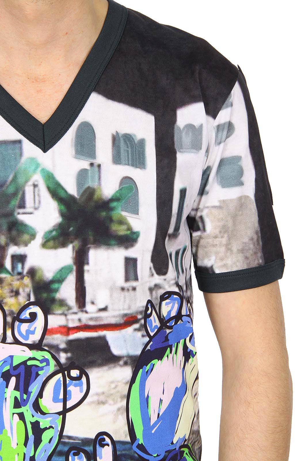 Dolce & Gabbana mens t-shirt V neck short sleeve G8EL4T G7AXX S9000