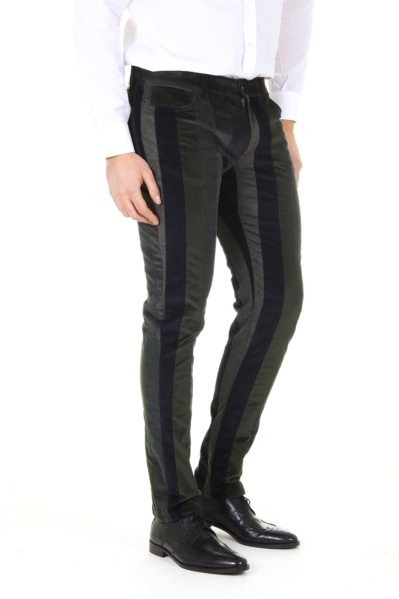Dolce & Gabbana mens trousers Stretch 16 Mixed Velvet Patchwork G4P4CX G9V40 S9000