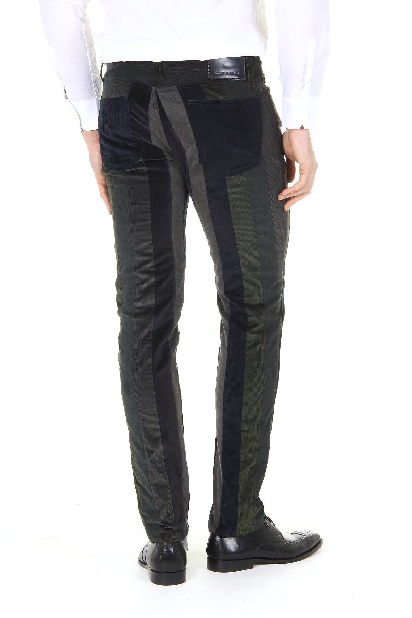 Dolce & Gabbana mens trousers Stretch 16 Mixed Velvet Patchwork G4P4CX G9V40 S9000