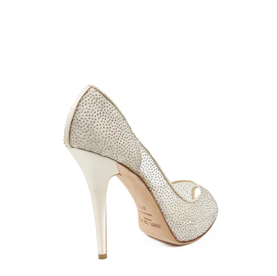 Jimmy Choo decollete open toe 010COMET Glitter Mesh