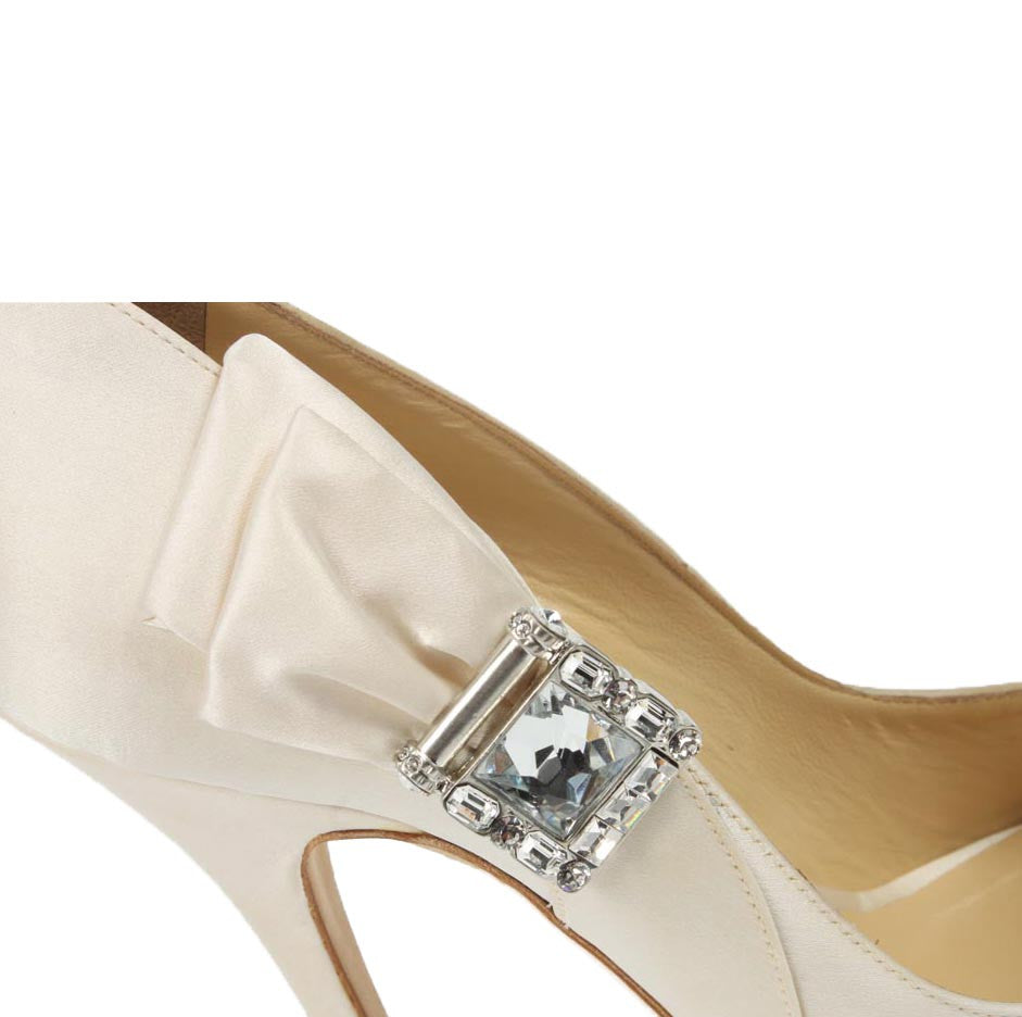 Jimmy Choo decollete open toe GRANT Satin Ivory