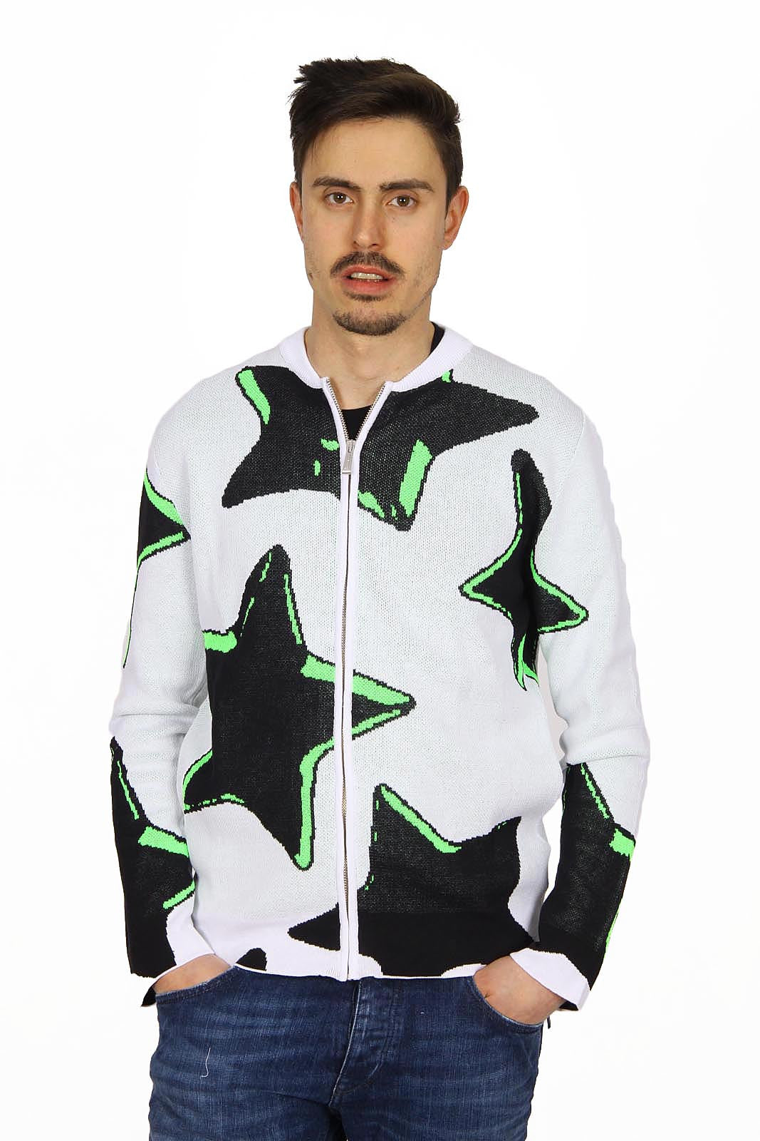 Just Cavalli mens sweater with zip S03HA0131 N14248 100