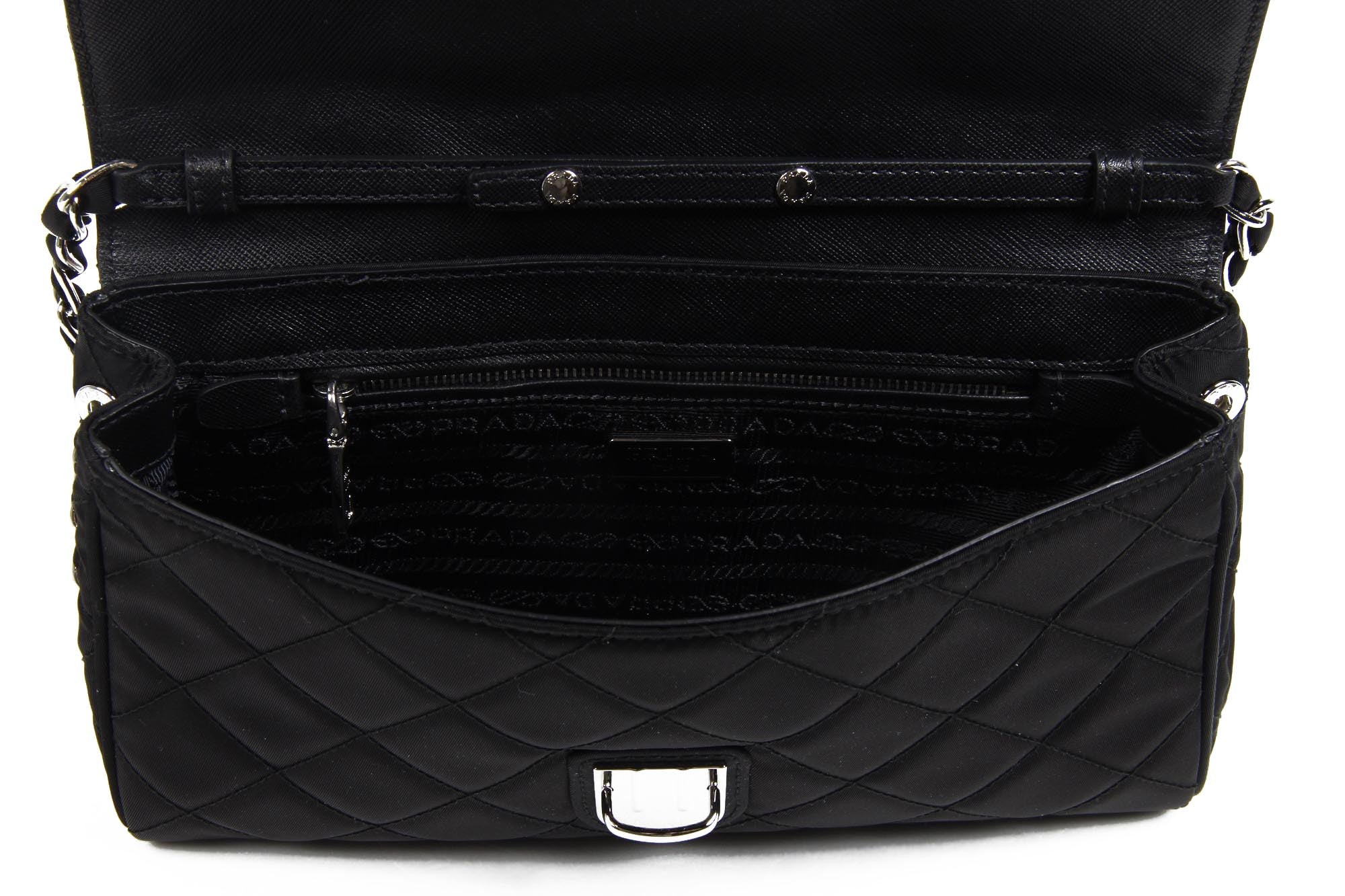 Prada Clutch handbag BP0584 black Impuntu Tessuto