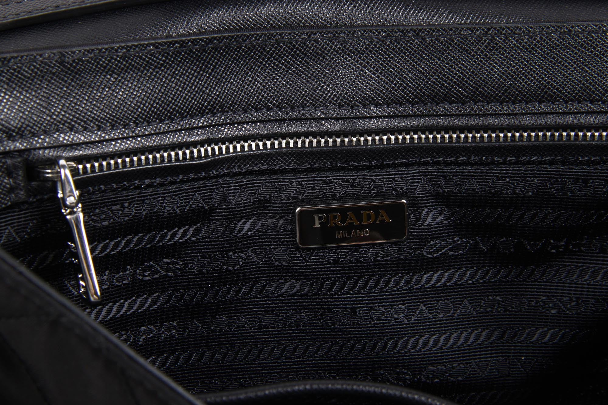 Prada Clutch handbag BP0584 black Impuntu Tessuto