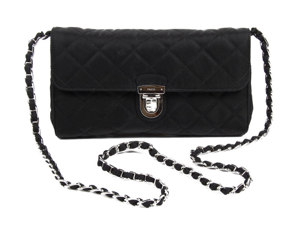 Prada Clutch handbag BP0584 black Impuntu Tessuto