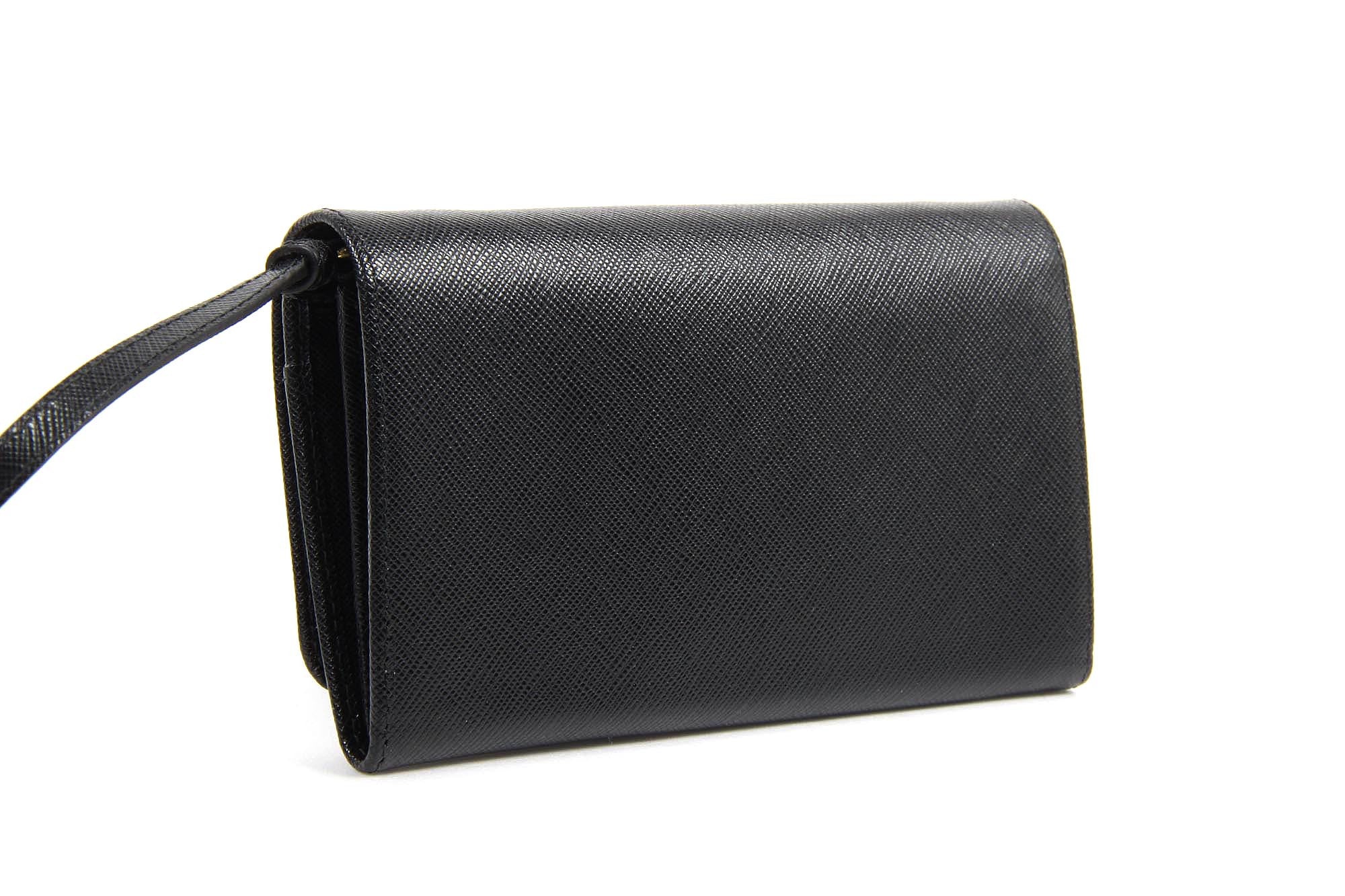 Prada clutch 1MT437 Nero Saffiano Metal