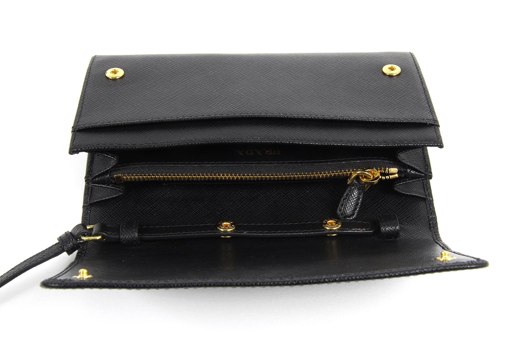 Prada clutch 1MT437 Nero Saffiano Metal