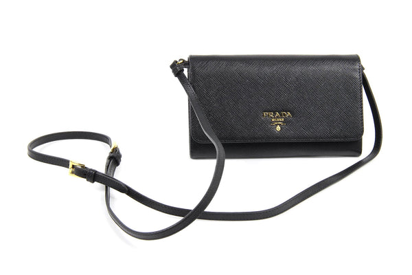 Prada clutch 1MT437 Nero Saffiano Metal