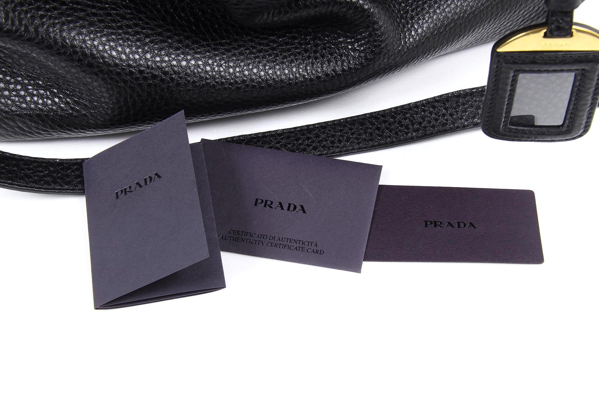 Prada shopping tote handbag BN2794 Nero Vitello Daino