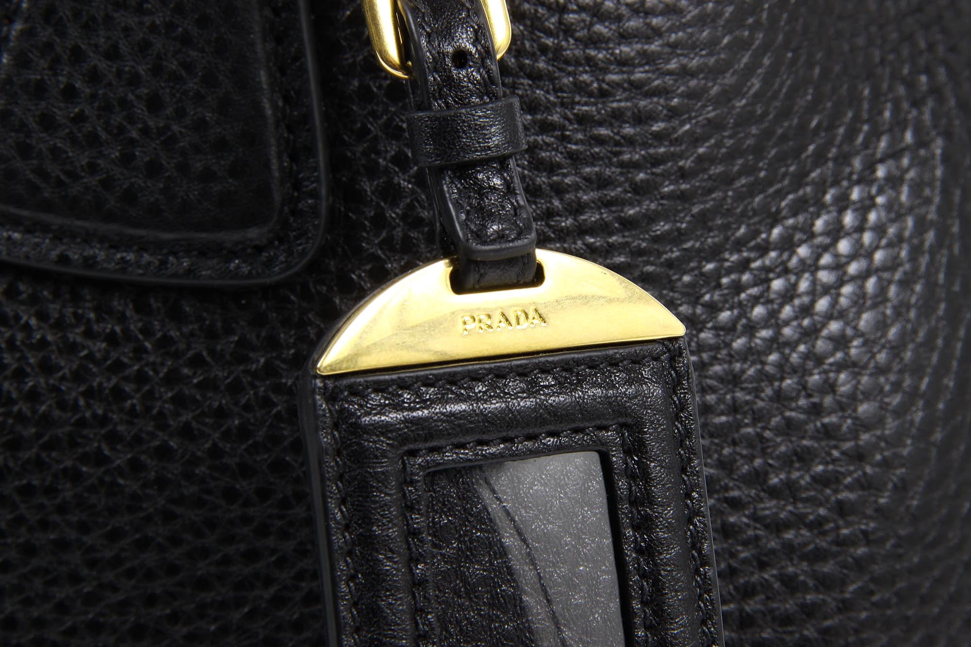 Prada shopping tote handbag BN2794 Nero Vitello Daino