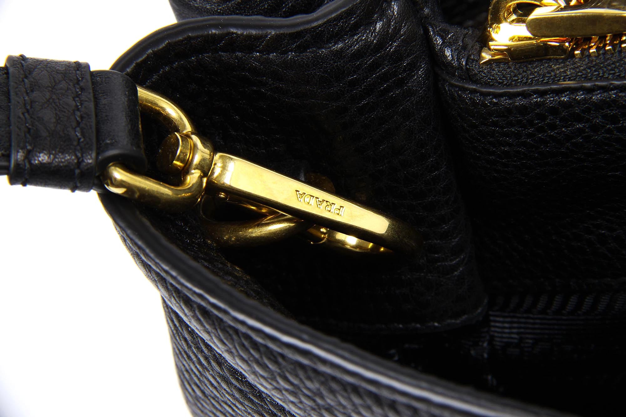 Prada shopping tote handbag BN2794 Nero Vitello Daino