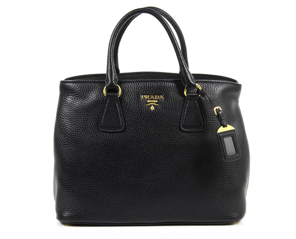 Prada shopping tote handbag BN2794 Nero Vitello Daino