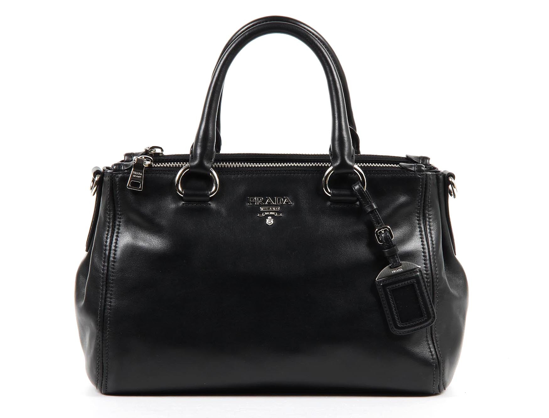 Prada shopping tote handbag BN2866 Nero Soft Calf