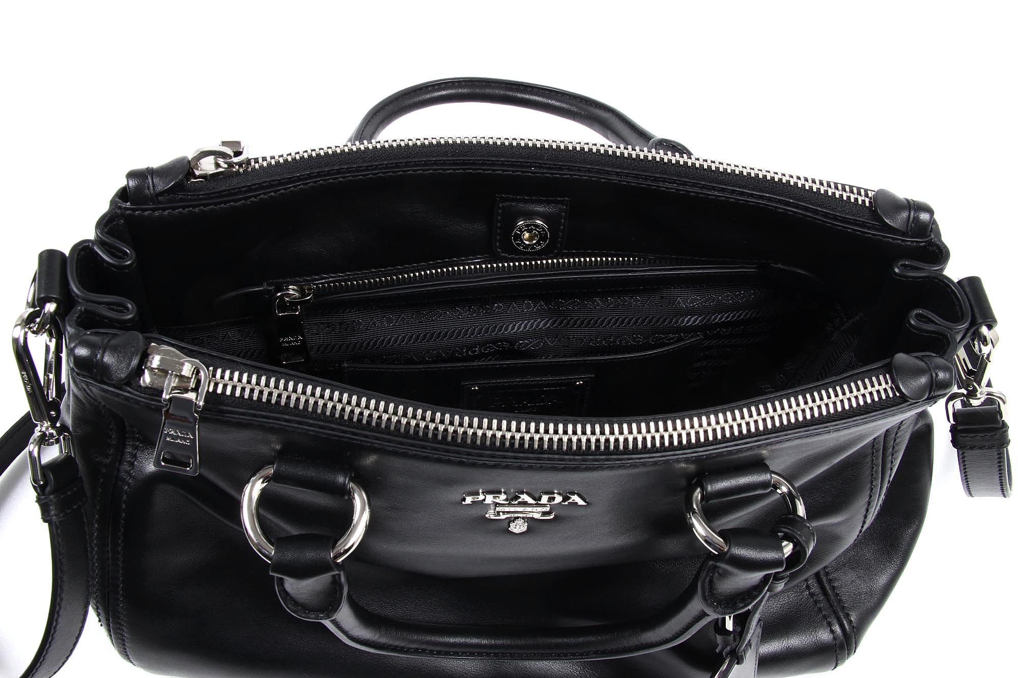 Prada shopping tote handbag BN2866 Nero Soft Calf – Just Fashion