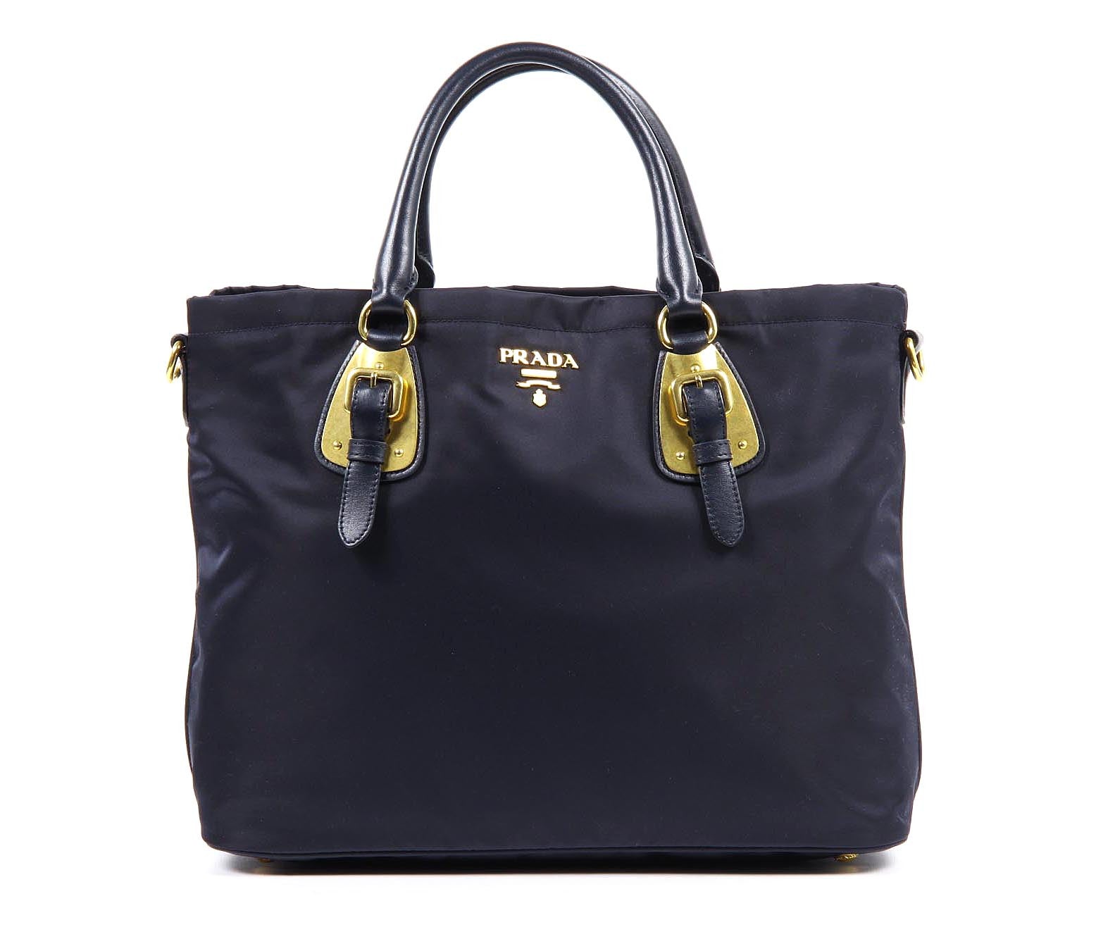 Prada tote handbag BN1902 Bleu Tessuto Soft Calf Just Fashion