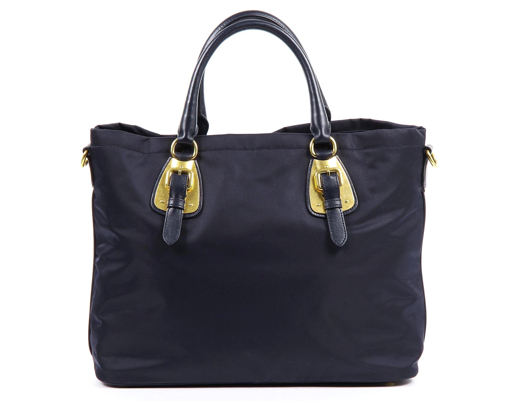 Prada tote handbag BN1902 Bleu Tessuto Soft Calf