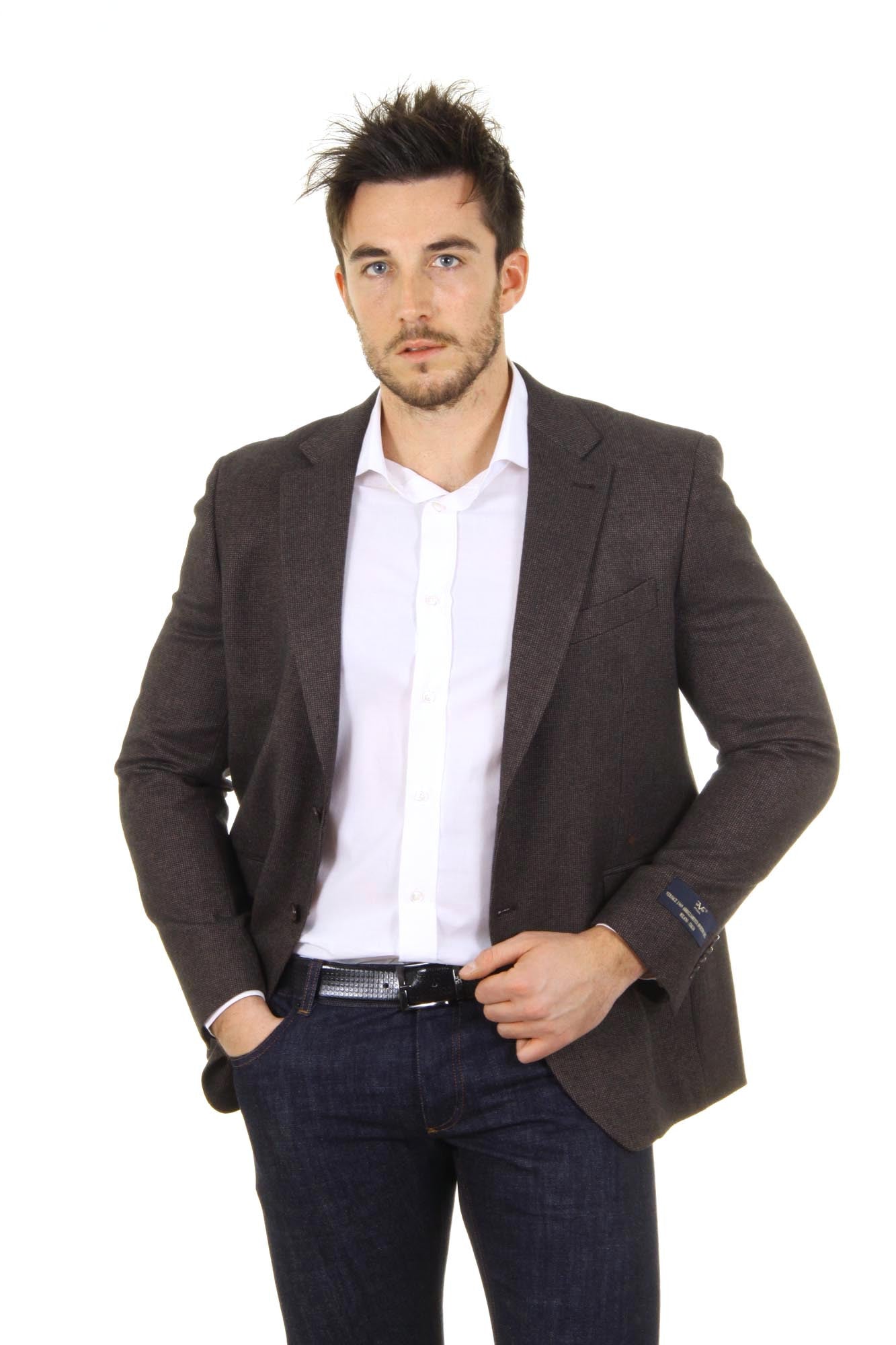 Versace 19.69 Abbigliamento Sportivo Srl mens blazer Clak 2 buttons 21 Marrone