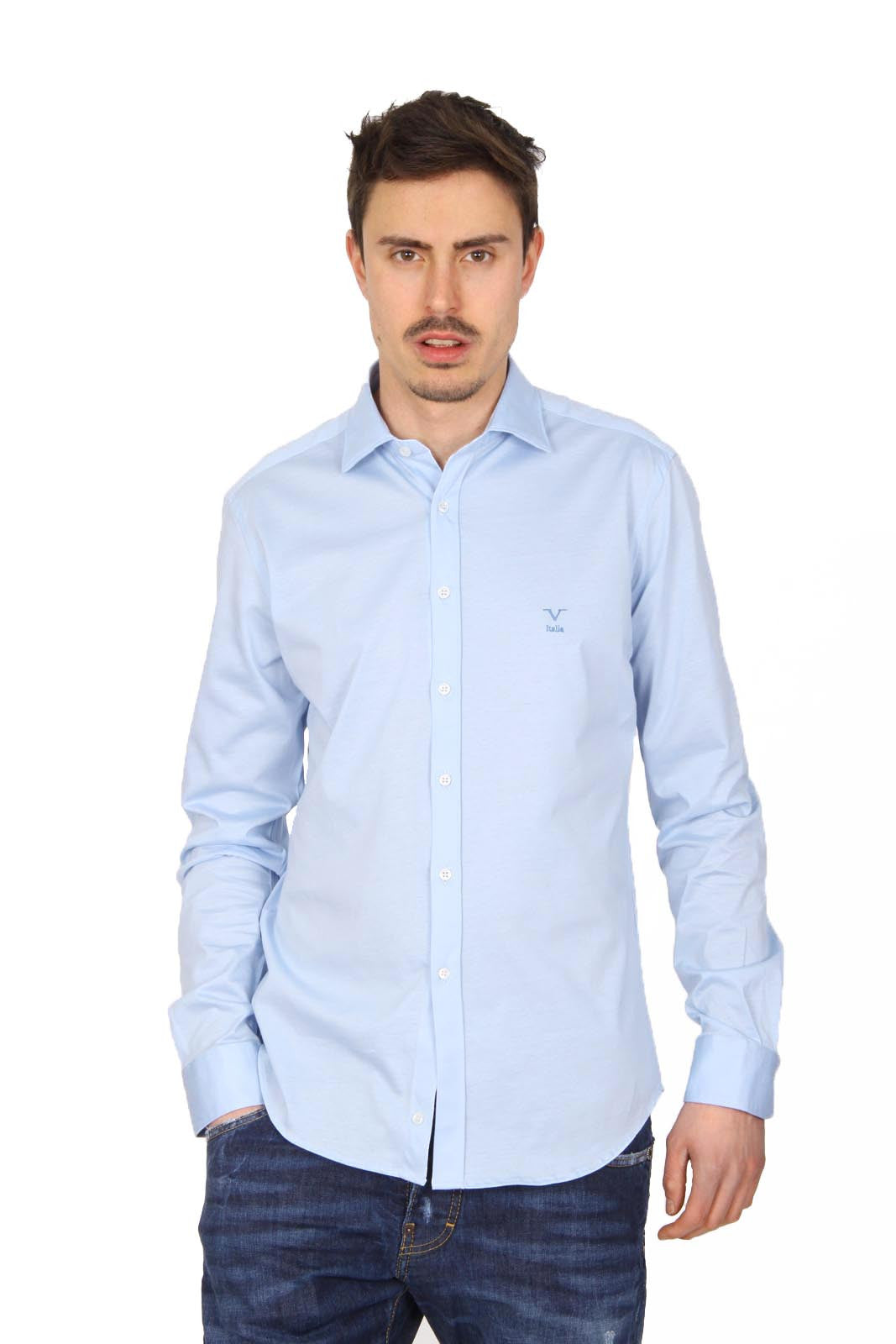 Versace 19.69 Abbigliamento Sportivo Srl mens long sleeve shirt Paris Jersey Azzurro