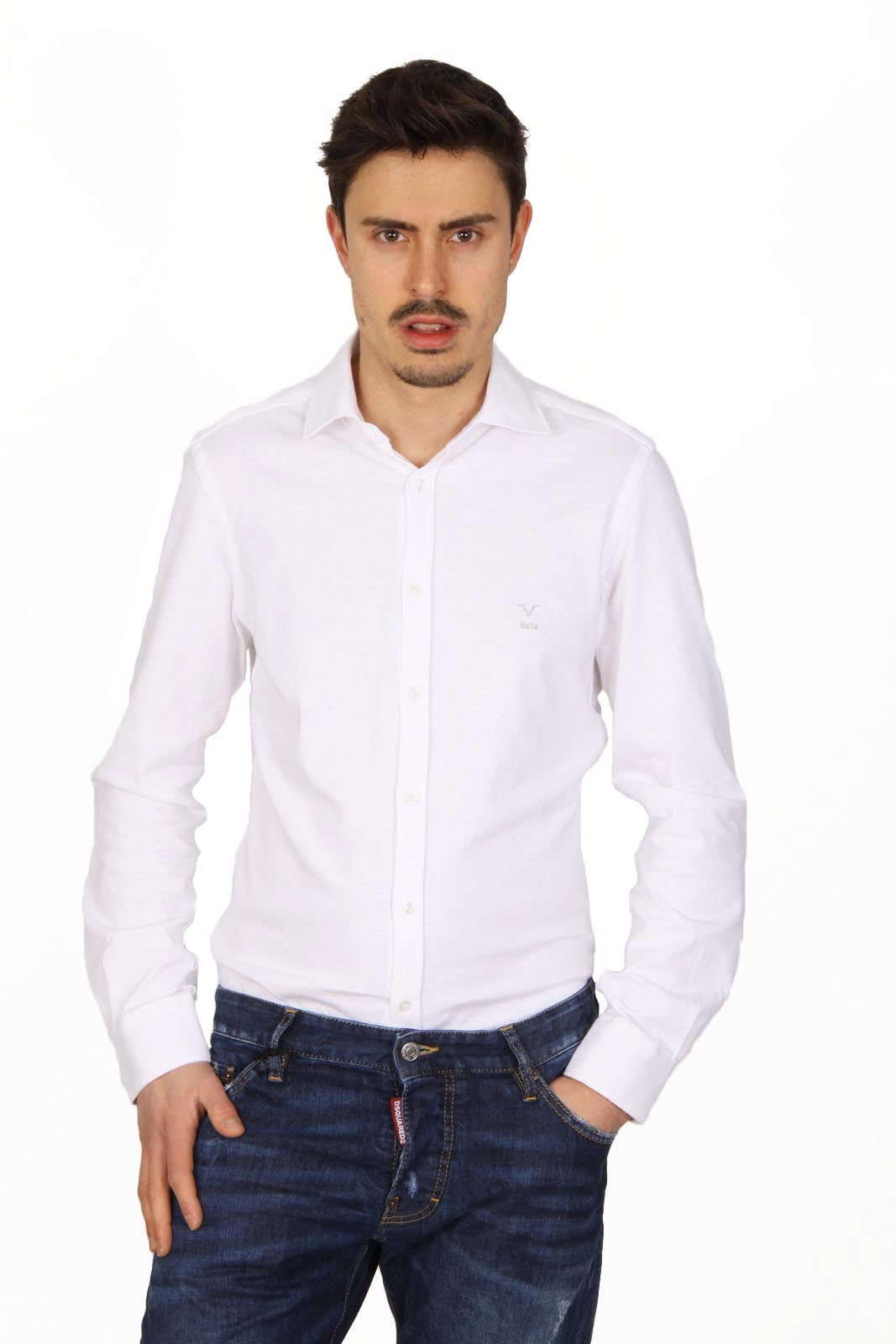 Versace 19.69 Abbigliamento Sportivo Srl mens long sleeve shirt Paris Jersey Bianco