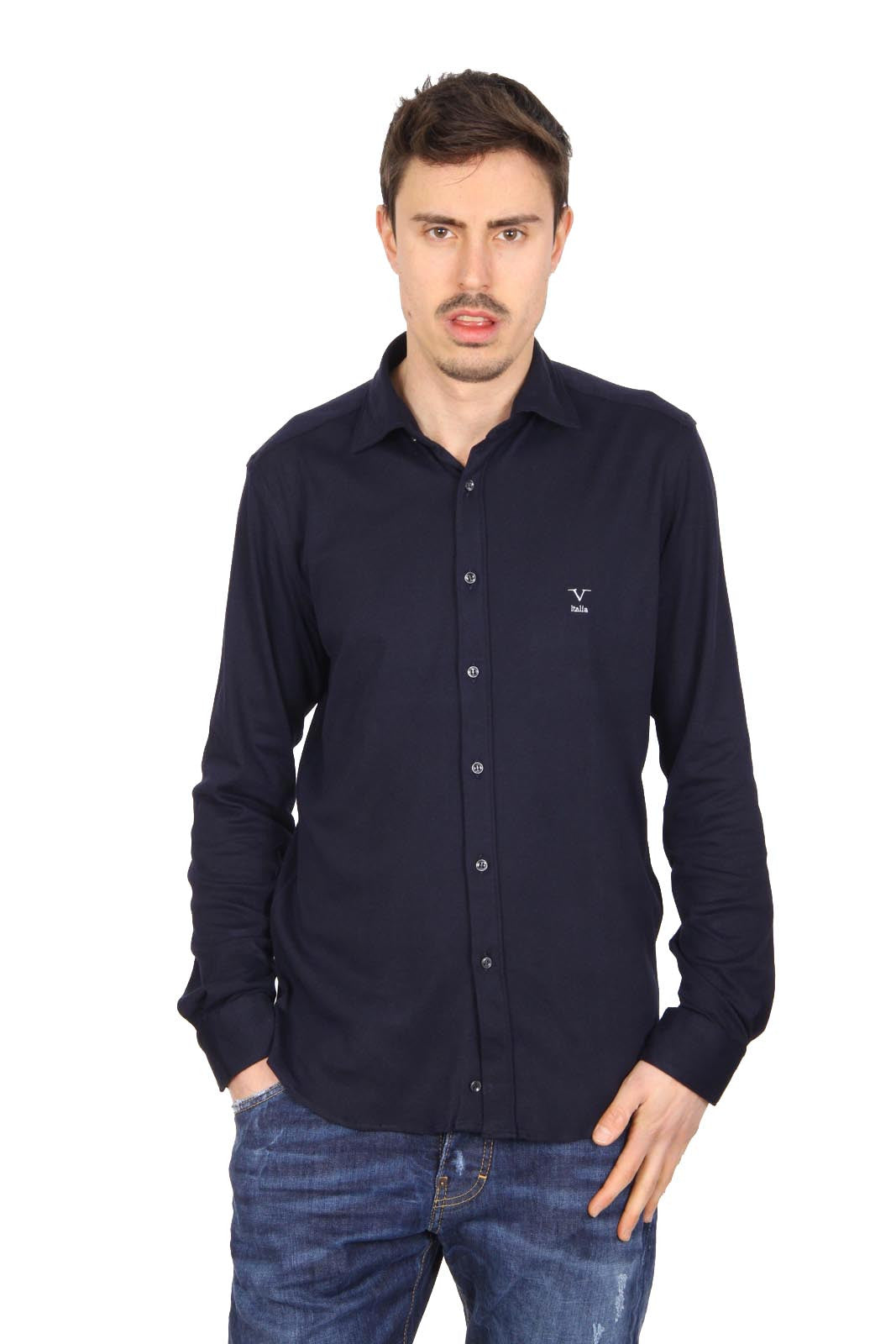 Versace 19.69 Abbigliamento Sportivo Srl mens long sleeve shirt Paris Jersey Blu
