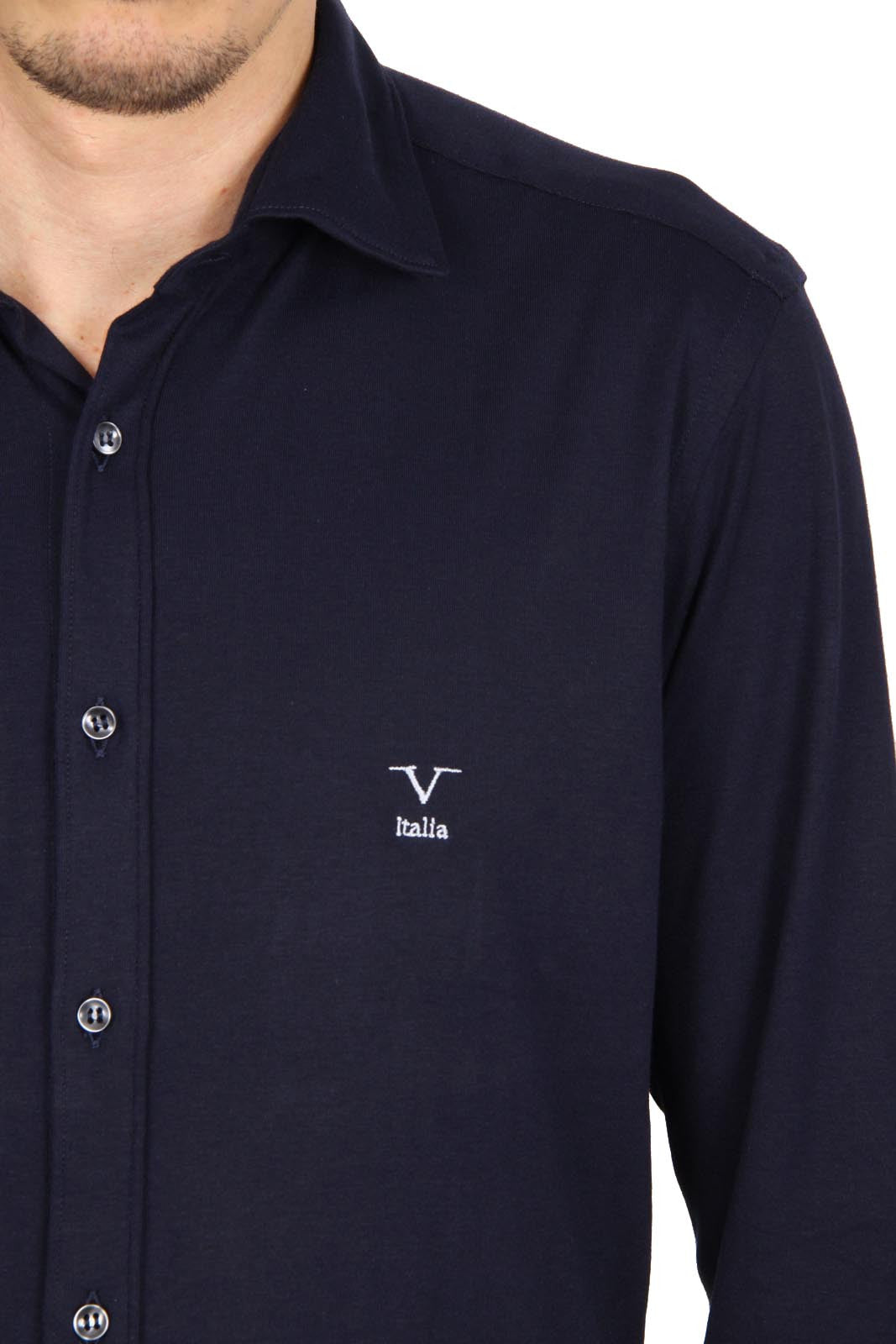 Versace 19.69 Abbigliamento Sportivo Srl mens long sleeve shirt Paris Jersey Blu