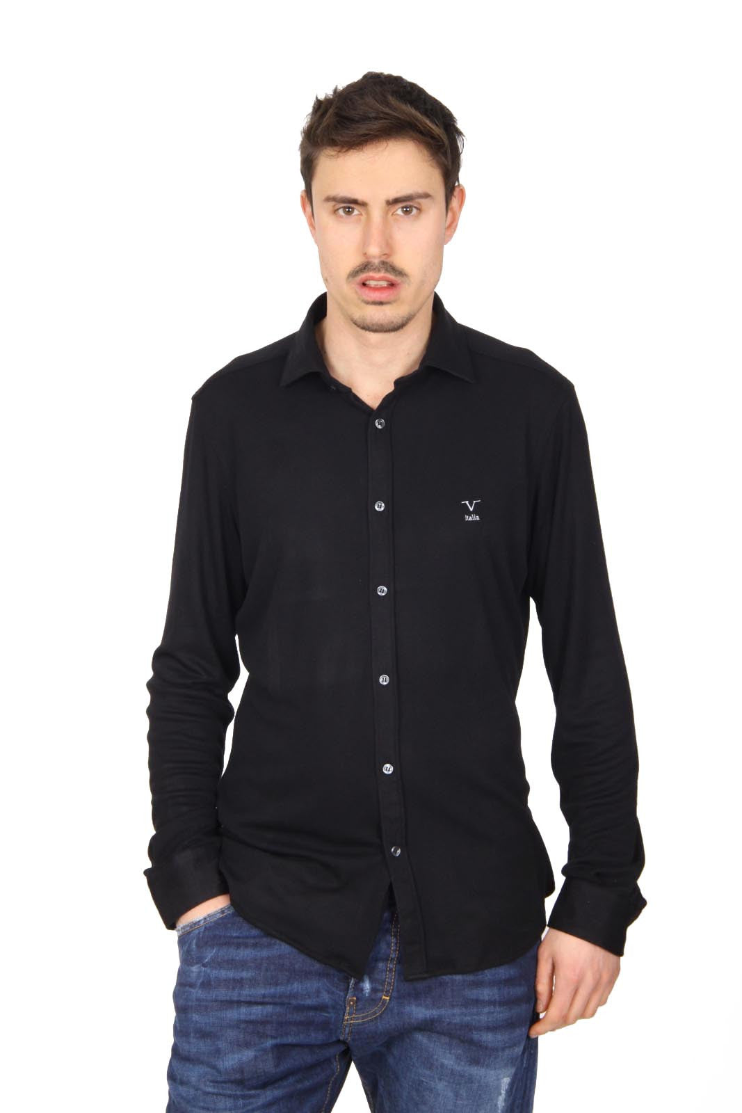 Versace 19.69 Abbigliamento Sportivo Srl mens long sleeve shirt Paris Jersey Nero