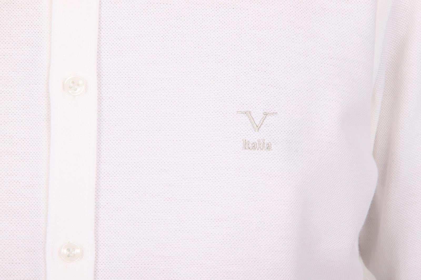 Versace 19.69 Abbigliamento Sportivo Srl mens long sleeve shirt Paris Piquet Bianco