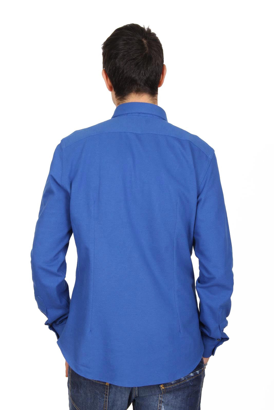 Versace 19.69 Abbigliamento Sportivo Srl mens long sleeve shirt Paris Piquet Bluette