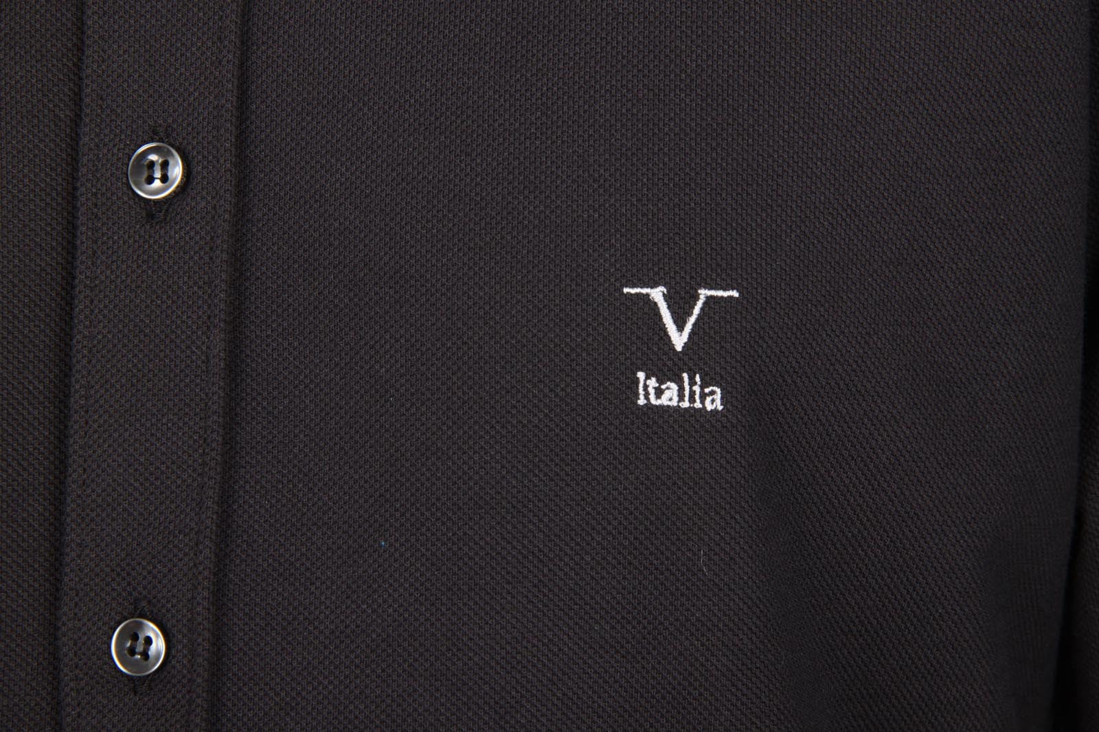 Versace 19.69 Abbigliamento Sportivo Srl mens long sleeve shirt Paris Piquet Nero