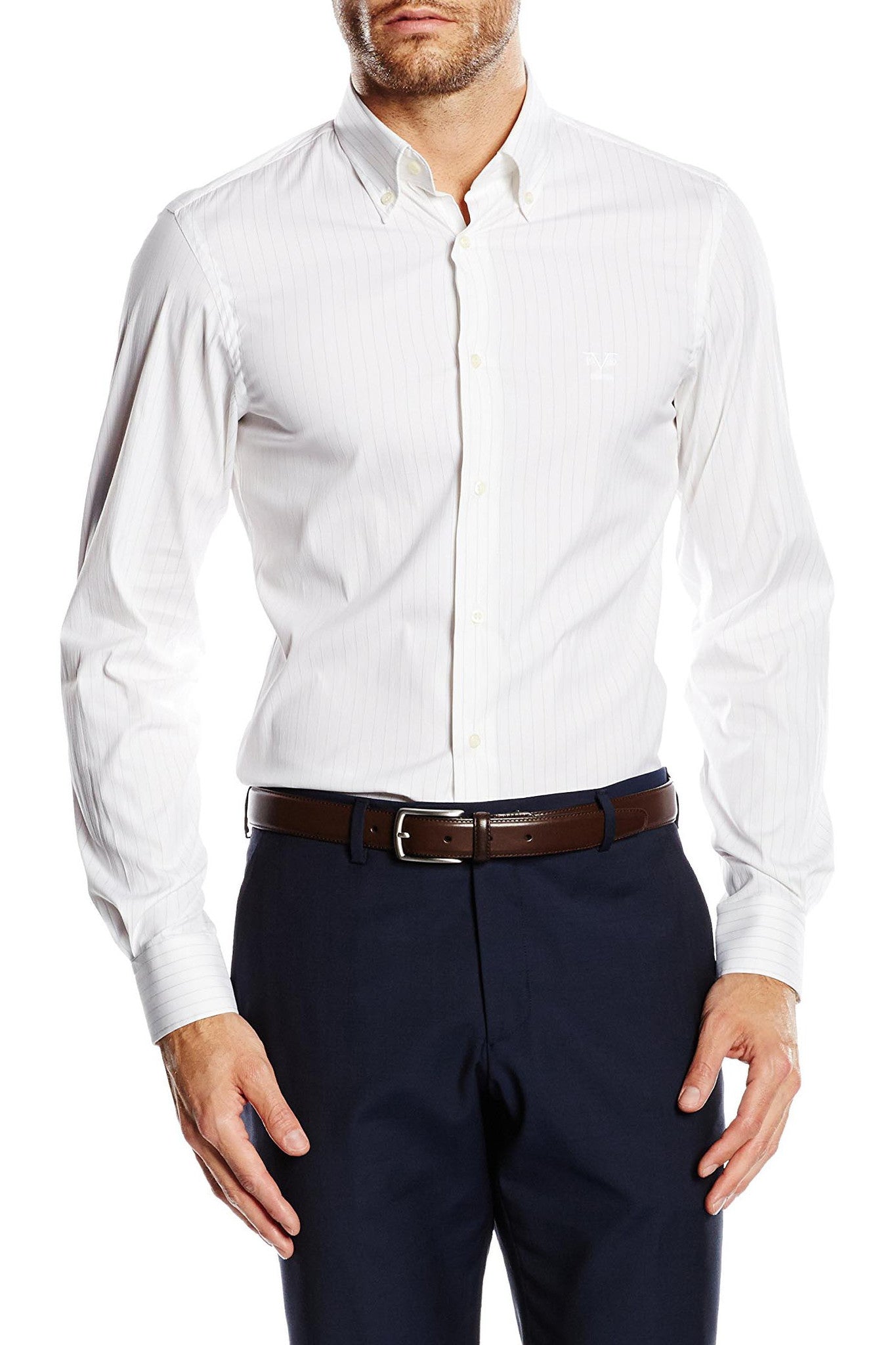 Versace 19.69 Abbigliamento Sportivo Srl mens slim fit long sleeve shirt SBD01