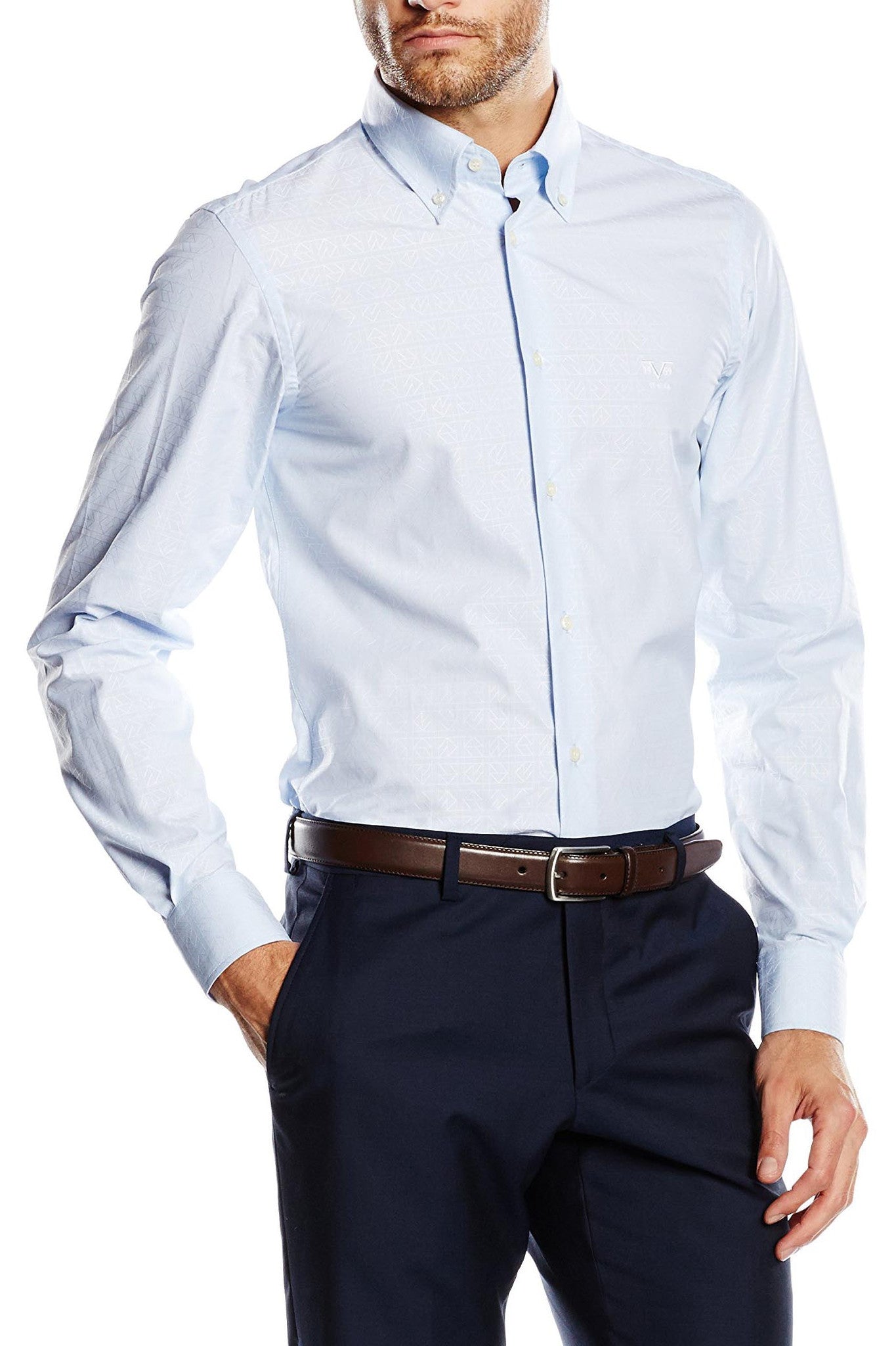 Versace 19.69 Abbigliamento Sportivo Srl mens slim fit long sleeve shirt SBD29