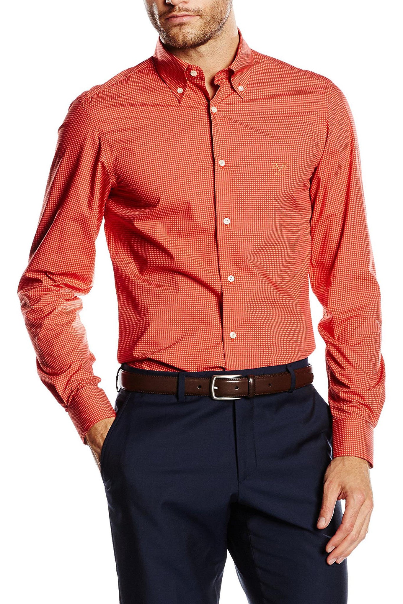 Versace 19.69 Abbigliamento Sportivo Srl mens slim fit long sleeve shirt SBD63