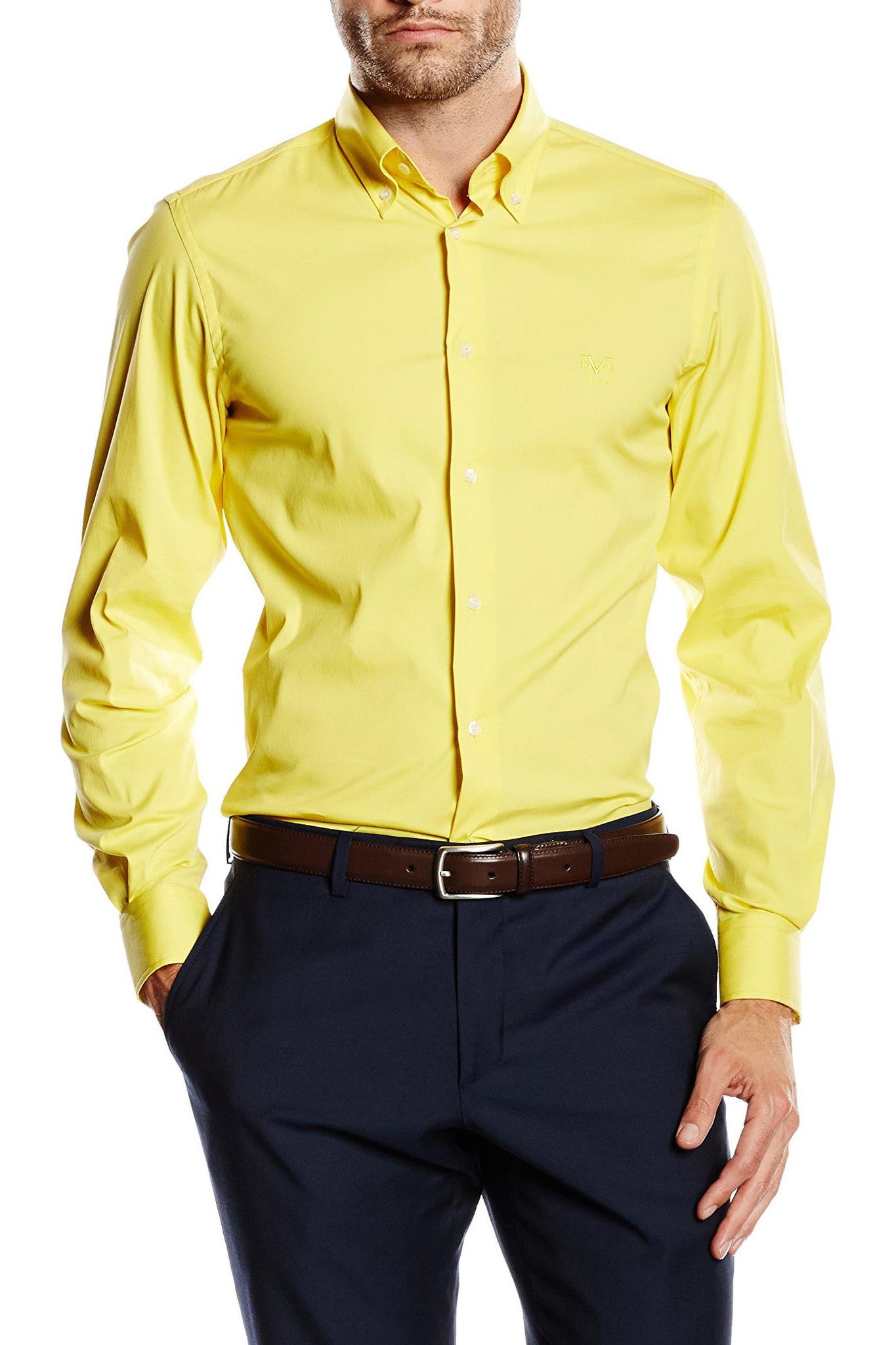 Versace 19.69 Abbigliamento Sportivo Srl mens slim fit long sleeve shirt SBD65