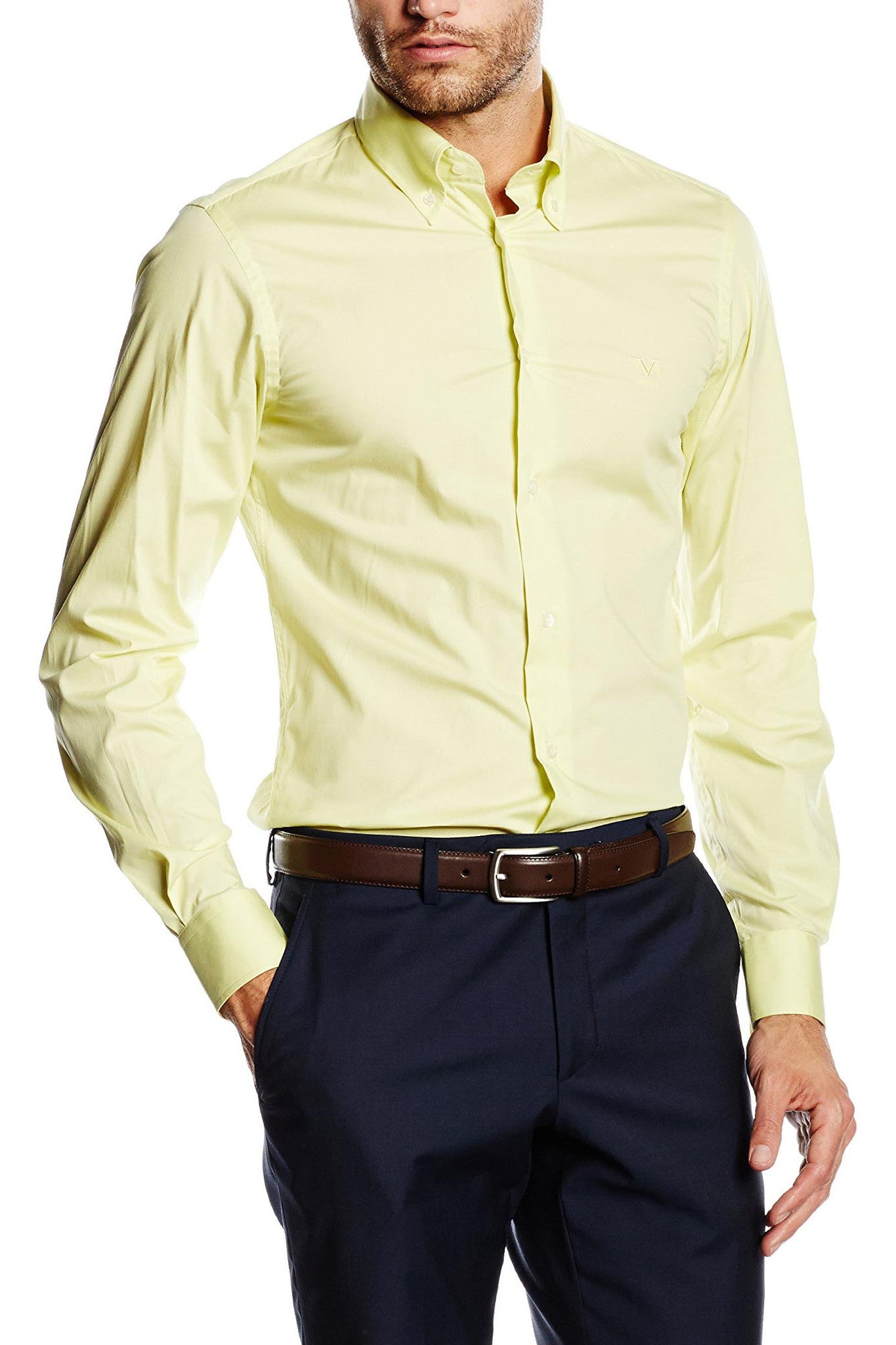 Versace 19.69 Abbigliamento Sportivo Srl mens slim fit long sleeve shirt SBD67