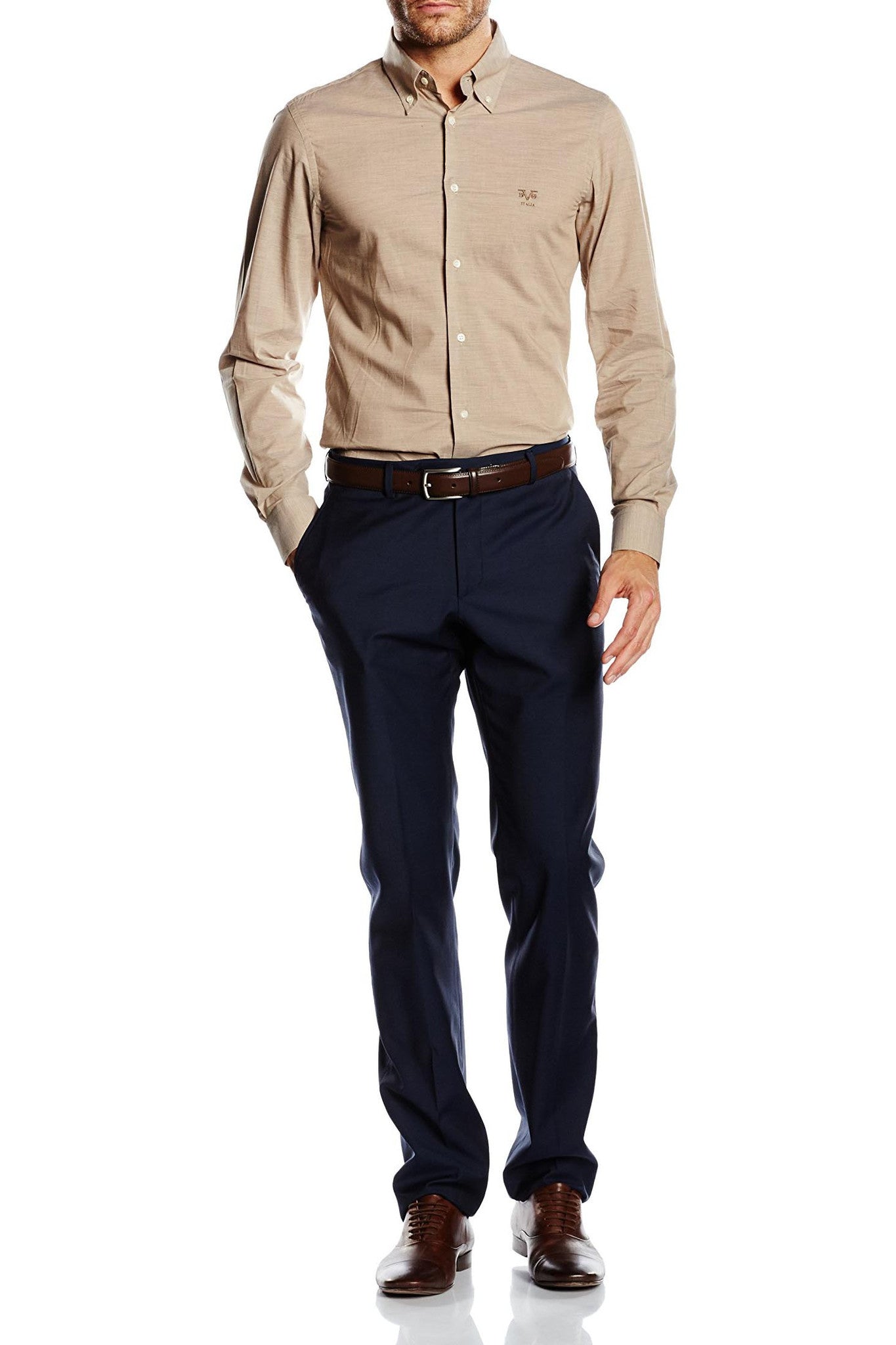 Versace 19.69 Abbigliamento Sportivo Srl mens slim fit long sleeve shirt SBD70